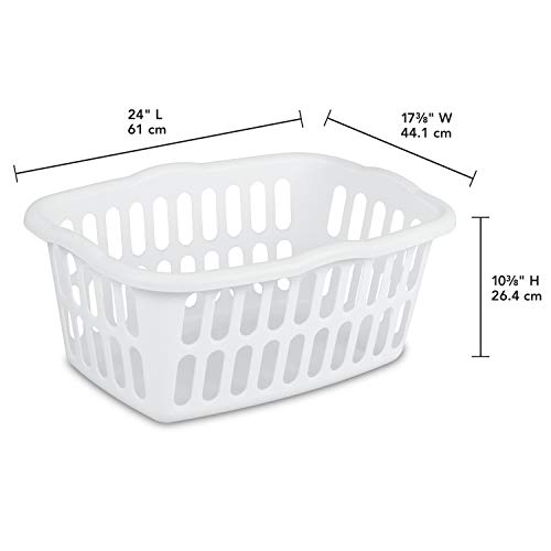 Sterilite 1.5 Bushel Rectangular Plastic Laundry Basket, Assorted, 12 Pack - color: White & Aqua, size: 12 Pack