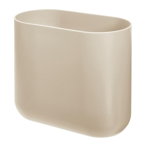iDesign Small Slim Plastic Bathroom Trash Can, 2-Pack, Brown - color: Taupe, style: Pack of 2