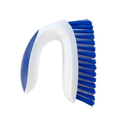 CELOX Stiff Bristle Brush for Cleaning, Hard Bristle Brush for Carpet Cleaning, Blue - color: Blue White Handle , Blue White Brush Head