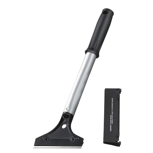 CELOX Grill Scraper, Kitchen Scraper for Cleaning Griddle with Long Handle Without Extra Spare Blades - color: Bright Black