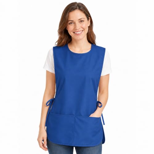TFTAFAN Cobbler Apron Unisex Waterproof Apron with 2 Deep Pockets Art Smock for Painting Cleaning Artiest Apron work kitchen - color: Royal Blue