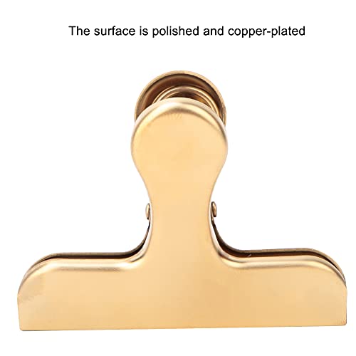 Fdit Brass Vintage Retro Clip Bill Holder with Stainless Steel - Golden T Clip