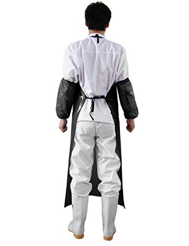 Surblue Waterproof Apron Anti-Corrosion Work Safe Apron Black Apron&Sleeves Set - color: Black Apron&sleeves Set
