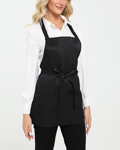 Argstar Unisex Adjustable Three Pocket Apron-Chef Kitchen Cooking,Restaurant Server - color: 3 Pack Adjustable Short Bib Apron