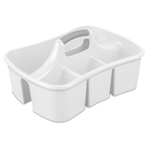 Divided Plastic Cleaning Caddy with Carry Handle
