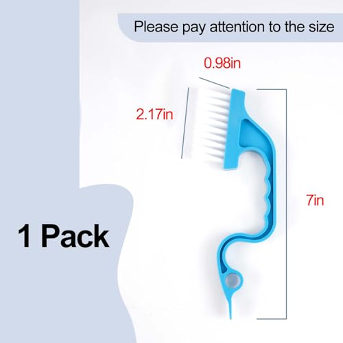 Window Track Cleaning Brush, Hand-held Magic Window Track Cleaning Tools, Ergonomic Handle, for Sliding Door, Sill, Multipurpose(Blue) - color: Blue