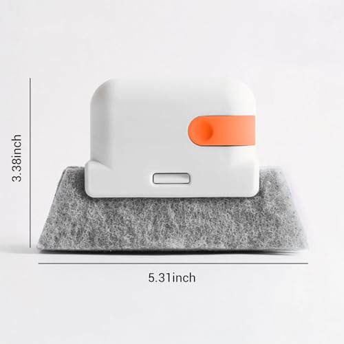 Window Track Cleaning Brush with Handle for Sliding Door Gaps Corners Tiles Sink Baseboards Blinds Crevices Use(Orange) - color: Orange, size: 5.3 × 3.4 × 1.0 inch