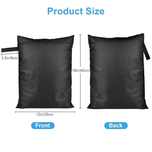 EEEKit 2PCS Wet Clothes Bag, Washable Waterproof Dry Dirty Clothes Bag, Travel Wet Dry Bags with Handle & Zippered, for Swim Gym Yoga Beach, 12x16 in