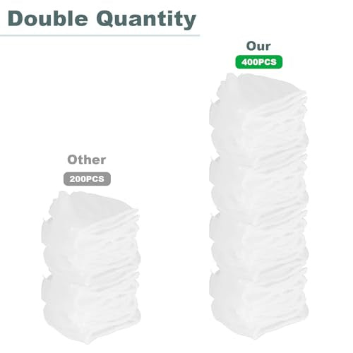 400 Pack Disposable Drain Covers, Disposable Sourdough Mesh Sink Strainer Pouches, Drain Catcher Mesh Cover Nets One Use Sourdough for Kitchen Sink, Kitchen and Bathroom Strainer Pouches