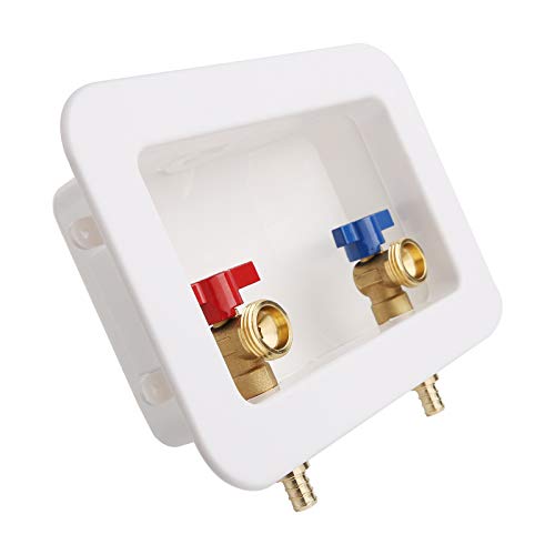 Washing Machine Outlet Box, 1/2-inch PEX,Plumbing Accessory, PEX Laundry Box - size: 1/4" turn hot and cold ball valve