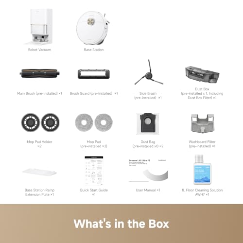 dreame L60 Ultra FE Robot Vacuum and Mop, 212°F (100°C) Mop Self-Cleaning - color: White, size: L60 Ultra FE