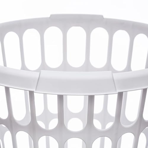 (8 pack) Adult 1-Bushel Round Laundry Basket, White
