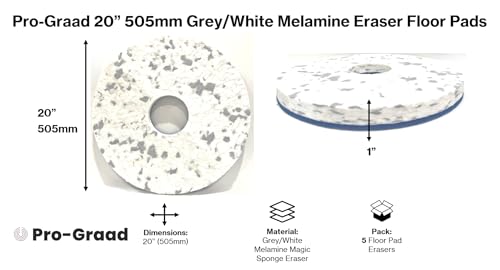 20” 505mm Grey/White Melamine Eraser Floor Pad, 73999, 5 Pack - size: 20" (505mm)