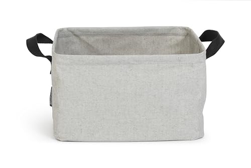 Brabantia - Foldable Laundry Basket - Compact Storage Box - Water Resistant Coating - Multi-Functional - Laundry Hamper - Bathroom - Collapsible - Grey - 9 Gal - color: Gray, size: 9 Gal, style: Foldable