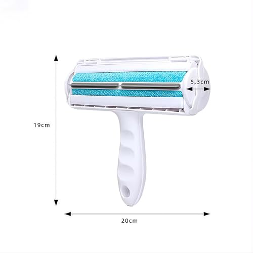 Reusable Pet Hair Remover Roller β Dog & Cat Fur Lint Cleaner for Sofa, Carpet, Bed & Car Seats β No Adhesive Required (White/Blue) - color: White/Blue