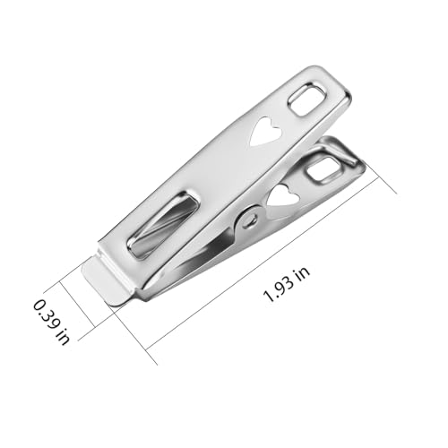 12-Pack Stainless Steel Clothes Pins Multipurpose Metal Clips
