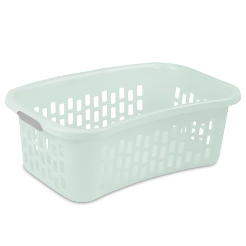 Sterilite HipHold Laundry Basket, Plastic Rectangle Clothes Hamper, 6 Pack - color: Mint, size: 1.5 Bushel (6 Pack)
