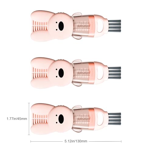 4 in 1 Cup Lid Cleaning Brush, Multifunctional Bottle Cleaning Brush, Cup Crevice Cleaning Tools, Easy to Clean and Storage, Cup Lid Gap Cleaner, Home Kitchen Cleaning Tools - 3Pcs - color: Pink