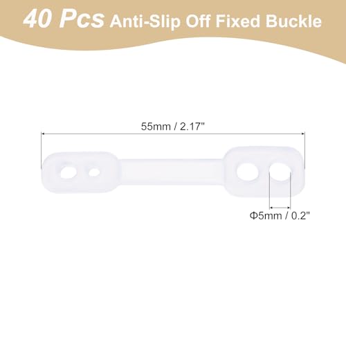 uxcell 40Pcs Clothes Hanger Windproof Plastic Strip Hook, Anti-Slip Off Windproof Fixed Buckle, Anti-Drop Strips Hanger Fixation for Outdoor Indoor Transparent - color: Transparent