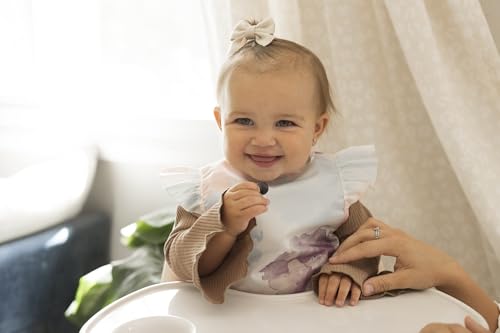 Tiny Twinkle Mess Proof Baby Bib for Girls | Waterproof Toddler Bib for Eating | Baby Apron for Feeding | Machine Washable | Perfect Shower Gift (Cotton Candy, 6–24M) - color: Cotton Candy, size: Small 6-24 Months