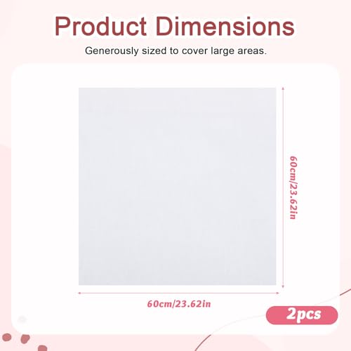2 Pcs Cotton Pressing Cloth for Ironing, 24 x 24 Inch, Cloths Ironing-Pad for Press Clothing and Sewing, Ironing Cloth to Protect Clothes, Press Tool (White)