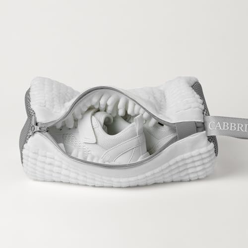 Shoe Washing Machine Bag, 2pcs Cabbirx Laundry Shoe Bag for Washer and Dryer Reusable, 360° Deep Cleaning With Durable Zipper, Washer Balls Include, Medium Size for Kids (White, Medium) - color: White, size: Medium