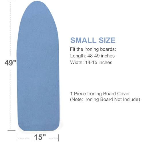 VividPaw Ironing Board Cover and Pad, 15x48,15x49, Thick Padding, Elastic Edge, Silicone Coated, Resist Scorching and Staining, Adjustable Fastener, Heavy Duty Padded Iron Board Covers - color: Blue, size: 15" x 49"