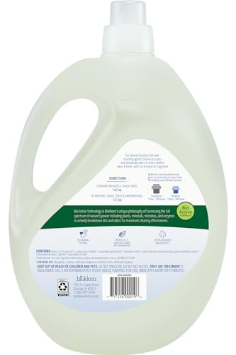 Biokleen Free & Clear Natural 3X Concentrated Liquid Laundry Detergent, 300 Loads, Plant-Based, Hypoallergenic, Removes Stains & Fights Odors, Dye Free, Unscented