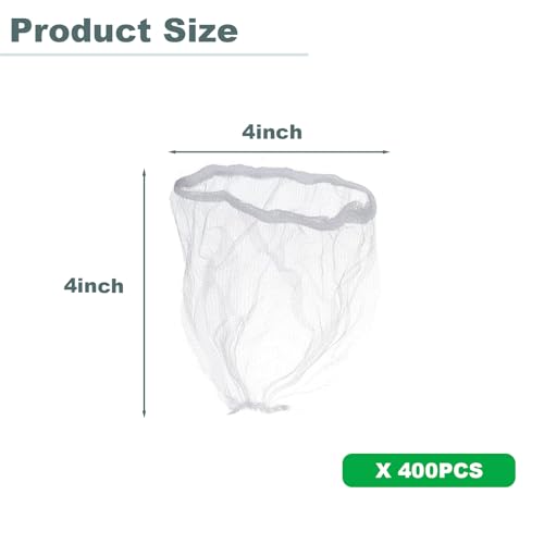 400 Pack Disposable Drain Covers, Disposable Sourdough Mesh Sink Strainer Pouches, Drain Catcher Mesh Cover Nets One Use Sourdough for Kitchen Sink, Kitchen and Bathroom Strainer Pouches