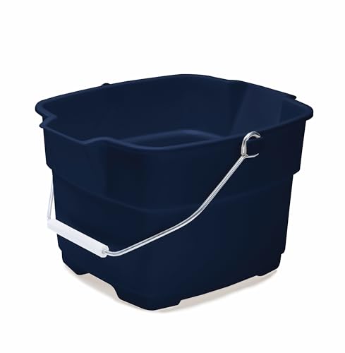 Rubbermaid Roughneck Square Bucket, 15-Quart, Blue, Comfortable/Durable Pour Handle, Sturdy Pail Bucket for Household Cleaning/Mopping - color: Royal Blue, size: 15 QT., style: Square
