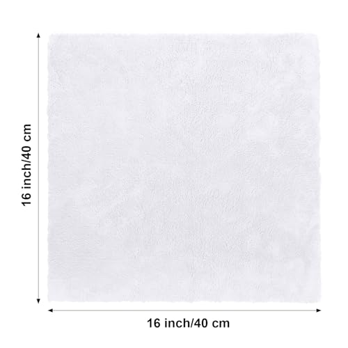 Shimeyao 30 Pcs 16 x 16 Inch Edgeless Microfiber Plush Towels for Cars Detailing Drying Wash Polishing Absorbent Cleaning Cloths, 500 GSM (White) - color: White, size: 16 x 16 Inch