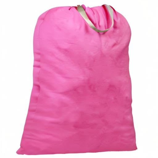 LOLOMLO Extra Large Canvas Laundry Bags with Handles & Drawstring Closure, Heavy Duty Tears Resistant Clothes Storage Travel Bags,25.5"x34",Hot Pink - color: Hot Pink