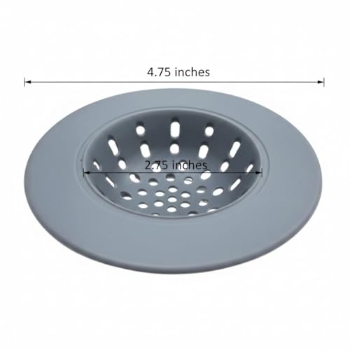 Handy Housewares 4.75-Inch Flexible Silicone Sink Strainer Basket, Set of 2, Gray