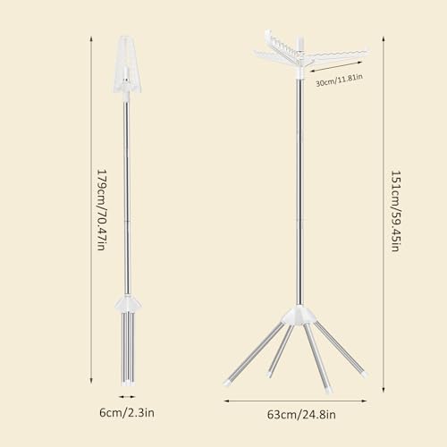 SUYU Clothes Drying Rack, Foldable Drying Rack Clothing, Laundry Drying Rack, 59-Inch Indoor Clothes Airer with 3 Rotatable Arms, Stainless Steel,4 Legs,White and Silver SNJ101 - style: 1-Tier