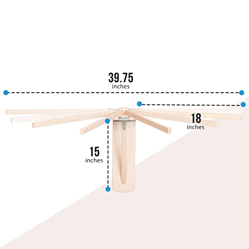 Pennsylvania Woodworks Wall Mounted Clothes Drying Rack - Heavy Duty, Collapsible Laundry Rack for Drying Clothes - Solid Maple Hardwood Foldable Drying Rack - Made in The USA - (Small) - color: Small Unfinished