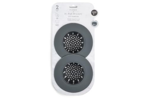 Core Home Silicone Anti Clogging Kitchen in Sink Strainer 2.75" Diameter - 2 Pack - Charcoal - color: Charcoal