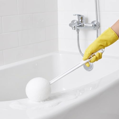 20 Pack Soft Toilet Bowl Brush with Long Plastic Handle 15 Inches Long Disposable Soft Swab Toilet Bowl Cleaners Mop, Toilet Brushes for Dead Corner Silk Scrubber for Toilet Bowls (White)