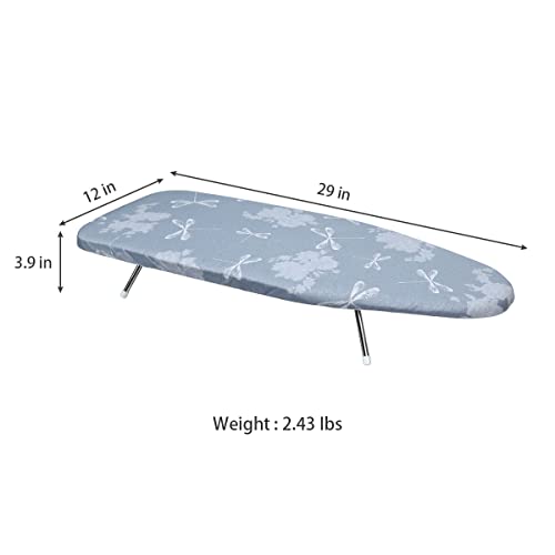 Duwee 12"x29" Table top Ironing Board with Heat Resistant Cover Thicken pad