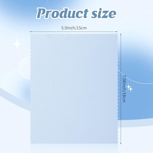 Treela 200 Pcs Microfiber Glasses Cleaning Cloth,Light Blue - color: Light Blue
