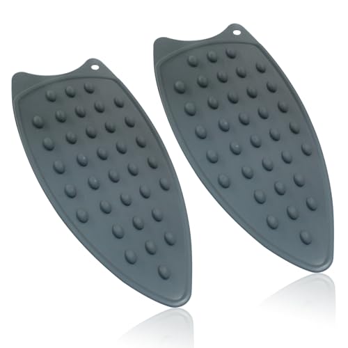 2 Pcs Silicone Iron Rest Pads Mat, Grey - color: Gray