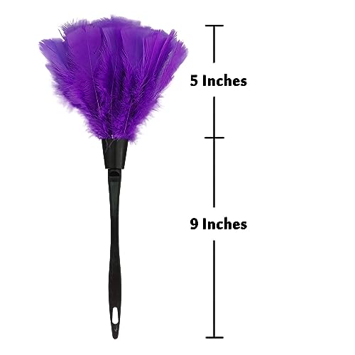 Turkey Feather Dusters for Cleaning Home Blinds Kitchen car Office, Eco-Friendly Reusable (2 pcs Purple) - color: Purple