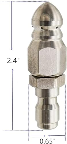 Pressure Washer Sewer Jetter Nozzle,1/4'' Quickly Connector,2 Sets, - color: Silver2
