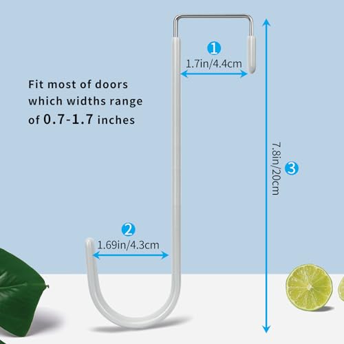FYY Over the Door Hooks, Single-Hanger 4 Pack, Fits Doors 1.6" Silver - color: A Silver, size: Long, style: 4 Pack