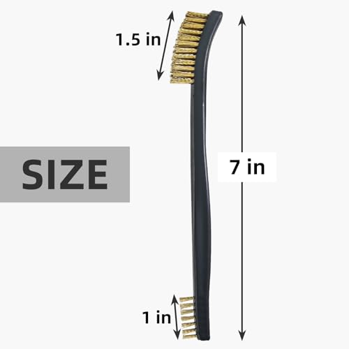 20 Pack Miaozhun Double-Ended Gun Cleaning Brush, 7 Inch Brass Bristle Brushes, Gun Cleaning Supplies Kit, All Purpose Crevice and Detail Cleaning Brush - color: Brass Brush