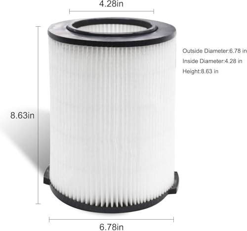 VF4000 Replacement Filters for Ridgid Shop Vac 72947 Wet/Dry Vacs - color: White VF4000, size: M 2 Pcs Filters & 4 Pcs Foam Sleeves
