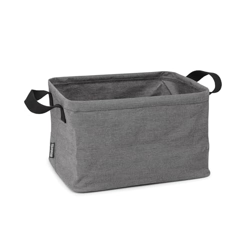 Brabantia - Foldable Laundry Basket 9.25 Gal - Water Resistant Hamper for Wet & Dry Laundry - Storage Basket for Clothes and Linen - Soft Handles - Garment Washing - Home Accessory - Pepper Black - color: Pepper Black, size: 9 Gal, style: Foldable