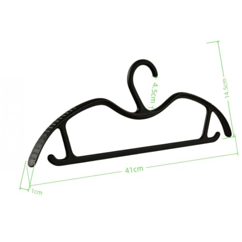 10 Coat Hanger Curved Grip Short Neck Hangers for Pants Black