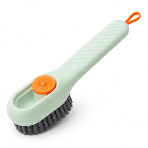 Liquid Dispensing Shoe Cleaning Brush, Soft Bristle Laundry Scrub Brush