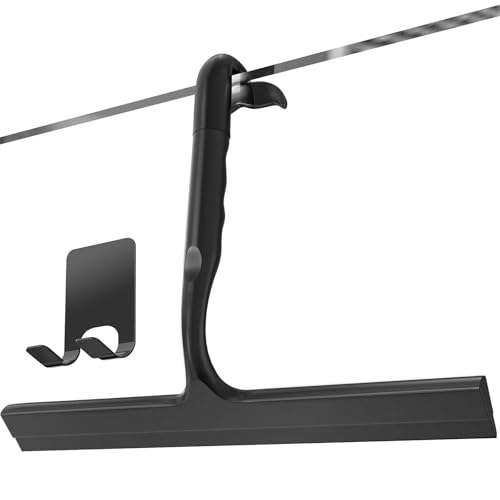 Shower Squeegee for Glass Doors, All-One-Piece Winning Silicone Squeegee - color: Black