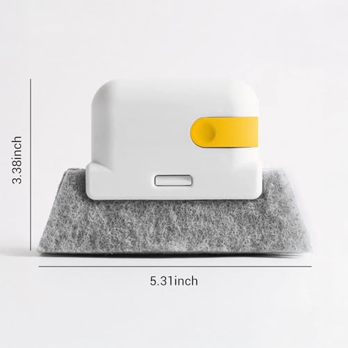 Window Track Cleaning Brush with Handle for Sliding Door Gaps Corners Tiles Sink Baseboards Blinds Crevices Use(Yellow) - color: Yellow, size: 5.3 × 3.4 × 1.0 inch